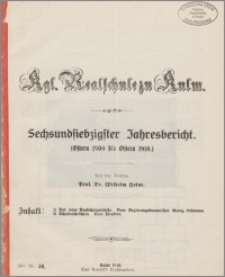 Sechsundsiebzigster Jahresbericht. (Ostern 1909 bis Ostern 1910.)