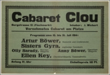 [Afisz:] Cabaret Clou. 16-07-1914 - 31-07-1914