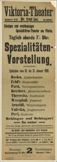 [Afisz:] Spielplan vom 16. bis 31. Januar 1918
