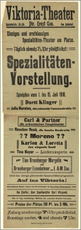 [Afisz:] Spielplan vom 1. bis 15. Juli 1918