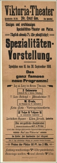 [Afisz:] Spielplan vom 16. bis 30. September 1918