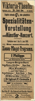 [Afisz:] Spielplan vom 1. bis 15. Juni 1919