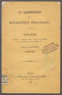 17e anniversaire de la révolution polonaise : discours prononcé à la réunion tenue à Paris pour célébrer cet anniversaire, le 29 novembre 1847