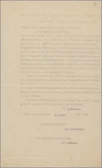 Odpis listu uwierzytelniającego/akredytacyjnego, wystawionego przez Prezydenta Ignacego Mościckiego dla Konsula Generalnego RP w Paryżu – Karola Poznańskiego, Warszawa, 10 lutego 1927 r