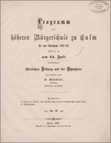 Programm der höheren Bürgerschule zu Culm für das Schuljahr 1867-68