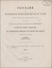 Programm der hoeheren Buergerschule zu Culm für das Schuljahr 1865-1866