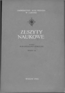 Zeszyty Naukowe Uniwersytetu Mikołaja Kopernika w Toruniu. Nauki Humanistyczno-Społeczne. Prawo, z. 5 (14), 1965