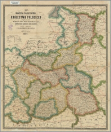 Mappa pocztowa Królestwa Polskiego z wykazaniem wszelkich dróg oraz odległości na nich