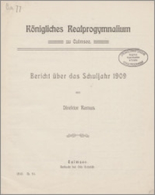 Bericht über das Schuljahr 1909 [...]