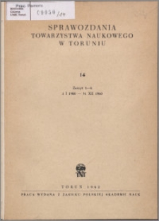 Sprawozdania Towarzystwa Naukowego w Toruniu 1960, nr 14