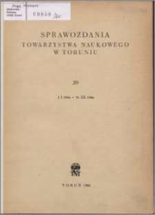 Sprawozdania Towarzystwa Naukowego w Toruniu 1966, nr 20