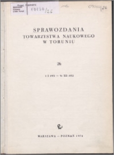 Sprawozdania Towarzystwa Naukowego w Toruniu 1972, nr 26