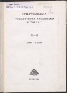 Sprawozdania Towarzystwa Naukowego w Toruniu 1981-1982, nr 35-36
