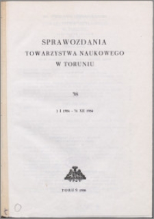 Sprawozdania Towarzystwa Naukowego w Toruniu 1984, nr 38