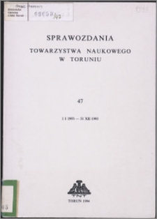 Sprawozdania Towarzystwa Naukowego w Toruniu 1993, nr 47