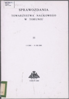 Sprawozdania Towarzystwa Naukowego w Toruniu 2001, nr 55