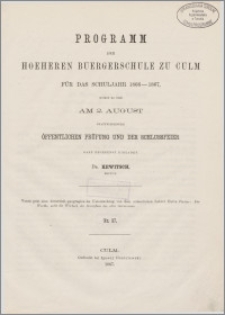 Programm der höheren Bürgerschule zu Culm für das Schuljahr 1866-1867