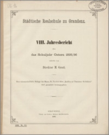 VIII. Jahresbericht über das Schuljahr Ostern 1895/96 [...]