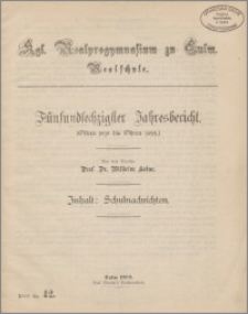 Fünfundsiebzigster Jahresbericht. (Ostern 1898 bis Ostern 1899.)