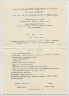 [Zaproszenie. Incipit] Zarząd Towarzystwa Naukowego w Toruniu ma zaszczyt zaprosić na Doroczne Walne Zgromadzenie Towarzystwa ... 19 lutego 1969 roku