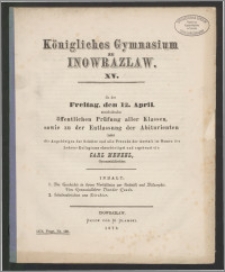 Königliches Gymnasium zu Inowrazlaw. XV. [...]