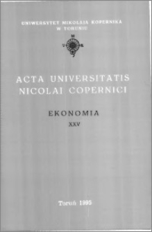 Acta Universitatis Nicolai Copernici. Nauki Humanistyczno-Społeczne. Ekonomia, z. 25 (299), 1995