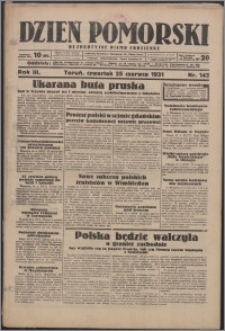 Dzień Pomorski 1931.06.25, R. 3 nr 143