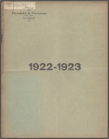 Sprawozdanie z Czynności w roku 1922-1923 / Herzfeld & Victorius Tow. Akc. w Grudziądzu