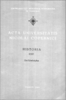 Acta Universitatis Nicolai Copernici. Nauki Humanistyczno-Społeczne. Historia, z. 25 (236), 1991
