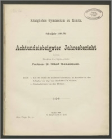 Königliches Gymnasium zu Konitz. Schuljahr 1899/99. Achtundsiebzigster Jahresbericht