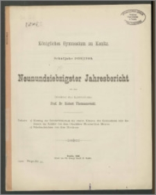 Königliches Gymnasium zu Konitz. Schuljahr 1899/1900. Neunundsiebzigster Jahresbericht