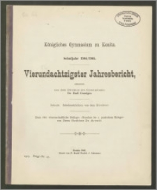 Königliches Gymnasium zu Konitz. Schuljahr 1904/1905. Vierundachtzigster Jahresbericht