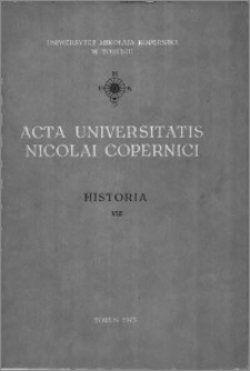 Acta Universitatis Nicolai Copernici. Nauki Humanistyczno-Społeczne. Historia, z. 8 (54), 1973