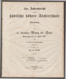 2ter Jahresbericht über die städtische höhere Töchterschule zu Marienburg