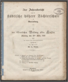 3ter Jahresbericht über die städtische höhere Töchterschule zu Marienburg