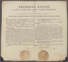 Fryderyk August książę warszawski zwołuje sejmik powiatu przemyskiego na 4 listopada 1811 roku