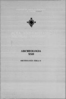 Acta Universitatis Nicolai Copernici. Nauki Humanistyczno-Społeczne. Archeologia, z. 22 (275), 1995