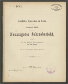 Königliches Gymnasium zu Konitz. Schuljahr 1910/1911. Neunzigster Jahresbericht
