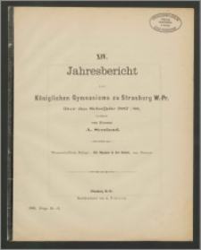 XIV. Jahresbericht des Königlichen Gymnasiums zu Strasburg W.-Pr. über das Schuljahr 1887/88