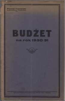 Budżet na Rok 1930-1931 / Powiat Tczewski, Województwo Pomorskie