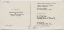 [Zaproszenie. Incipit] Towarzystwo Naukowe w Toruniu, Związek Literatów Polskich Oddział w Toruniu, Książnica Miejska im. M. Kopernika w Toruniu zapraszają uprzejmie na XI Wieczór Krytyczno-Literacki ... 28 maja 1980 r