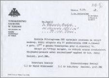 [Zaproszenie. Incipit] Komisja Filologiczna TNT uprzejmie zaprasza na odczyt naukowy pt. "Trzy książki, do których wracam niechętnie - Odojewski, prozaik wobec socrealizmu", który wygłosi Jerzy Smulski ... 21 paździenika 1998 r