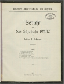 Bericht über das Schuljahr 1911/12 [...]