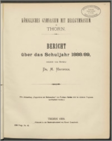 Bericht über das Schuljahr 1888/89 [...]
