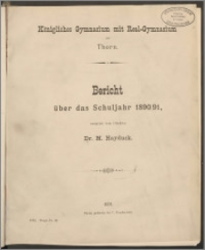 Bericht über das Schuljahr 1890/91 [...]