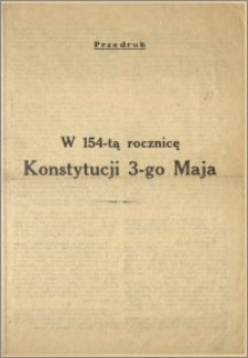 W 154-tą rocznicę Konstytucji 3-go Maja [Przedruk] : M.p. 20.IV.1945 r.