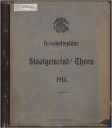 Haushaltspläne der Stadtgemeinde Thorn für 1915