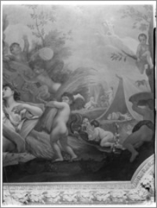 Warszawa. Wilanów. Muzeum Pałacu Jana III. Wnętrze. Fragment plafonu w sypialni króla