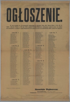 [Afisz] : [Inc.:] Ogłoszenie. Bydgoszcz, dnia 28-go września 1925 r.