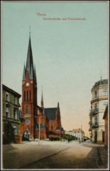 Toruń - garnizonowy kościół Św. Katarzyny - Thorn. Garnisonkirche und Friedrichstrasse